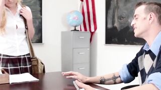Blondes Bouncing On Big Dick - Professor Chads Classroom Fucks Student