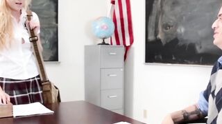 Blondes Bouncing On Big Dick - Professor Chads Classroom Fucks Student
