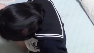 Japanese college girl's naughty adventure in dirty laundry room