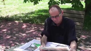 Senior Citizen Fucks Young Bimbo Outdoors