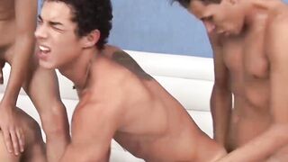 Anal Rough Sex - Latinos Get Fucked Hard in This Intense Anal Threesome