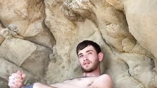 Pale Twinks Solo Masturbation - Close-up View of His Big Load