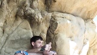 Pale Twinks Solo Masturbation - Close-up View of His Big Load