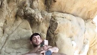 Pale Twinks Solo Masturbation - Close-up View of His Big Load