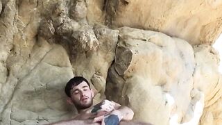 Pale Twinks Solo Masturbation - Close-up View of His Big Load
