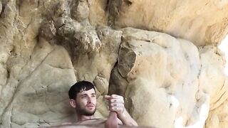Pale Twinks Solo Masturbation - Close-up View of His Big Load