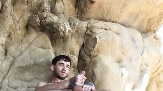 Pale Twinks Solo Masturbation - Close-up View of His Big Load