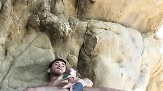 Pale Twinks Solo Masturbation - Close-up View of His Big Load