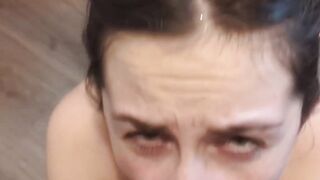 French Teen Sucks Huge Dick in POV