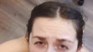 French Teen Sucks Huge Dick in POV