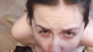 French Teen Sucks Huge Dick in POV