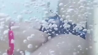 Teens Gone Wild! Poolside Blowjob with Older Man by Young Student