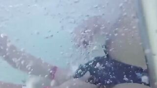 Teens Gone Wild! Poolside Blowjob with Older Man by Young Student