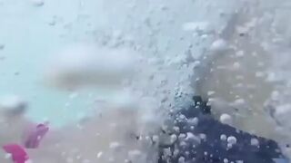 Teens Gone Wild! Poolside Blowjob with Older Man by Young Student