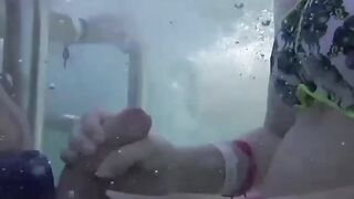Teens Gone Wild! Poolside Blowjob with Older Man by Young Student