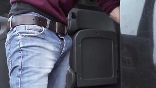 Nasty Taxi Driver Fucks Passenger in Back Seat - Swallowing Huge Load