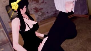 Фута Йор и Фута Фиона трахают друг друга. Spy × Family 1 серия