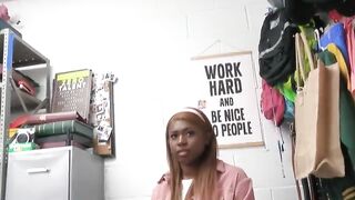 Ebony Teen Steals Mall Cop's Dick While Wearing Heavy Eye-MakeUp
