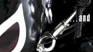 Dominant Mistress's Leather High Heels Foot Fetish Session With Slave Boy