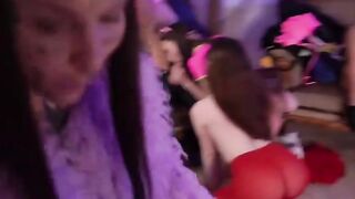 Hot & Bothered: A Wild Ride Through The Decades #2", featuring actors from various decades in an orgy-style party scene with vintage costumes and modern twists on classic positions