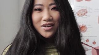 Asian coed Alona Bloom gets her tight pussy pounded hard in lesson