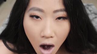 Asian coed Alona Bloom gets her tight pussy pounded hard in lesson
