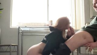 Hot MILF Gives Blowjob to Hunk in Black Lingerie - French Amateur