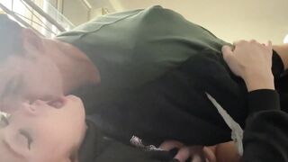 Hot MILF Gives Blowjob to Hunk in Black Lingerie - French Amateur