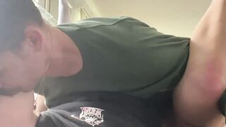 Hot MILF Gives Blowjob to Hunk in Black Lingerie - French Amateur