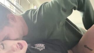 Hot MILF Gives Blowjob to Hunk in Black Lingerie - French Amateur