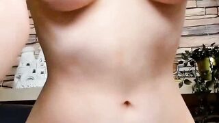 Brown-Haired Babe Masturbates in Front of Camera