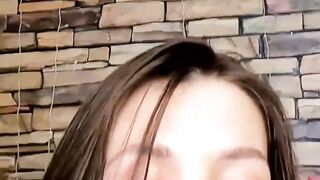 Brown-Haired Babe Masturbates in Front of Camera