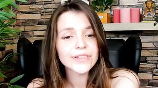 Brown-Haired Babe Masturbates in Front of Camera