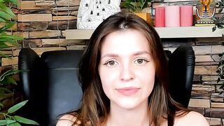 Brown-Haired Babe Masturbates in Front of Camera