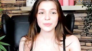 Brown-Haired Babe Masturbates in Front of Camera
