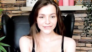 Brown-Haired Babe Masturbates in Front of Camera