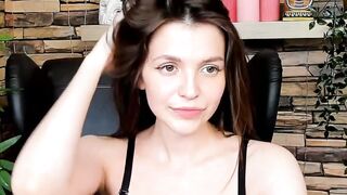 Brown-Haired Babe Masturbates in Front of Camera