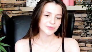 Brown-Haired Babe Masturbates in Front of Camera