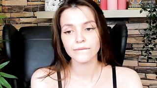 Brown-Haired Babe Masturbates in Front of Camera