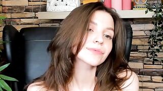 Brown-Haired Babe Masturbates in Front of Camera