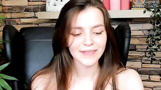 Brown-Haired Babe Masturbates in Front of Camera
