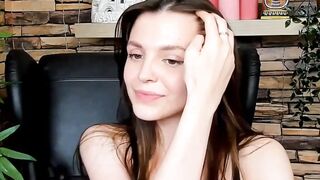 Brown-Haired Babe Masturbates in Front of Camera
