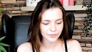 Brown-Haired Babe Masturbates in Front of Camera