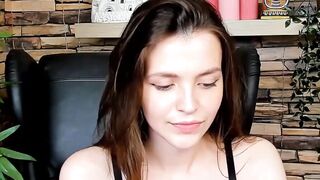 Brown-Haired Babe Masturbates in Front of Camera