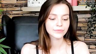 Brown-Haired Babe Masturbates in Front of Camera
