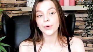 Brown-Haired Babe Masturbates in Front of Camera