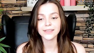 Brown-Haired Babe Masturbates in Front of Camera