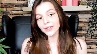 Brown-Haired Babe Masturbates in Front of Camera