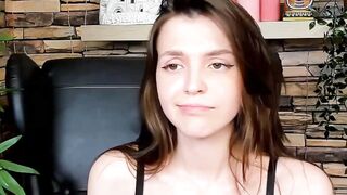 Brown-Haired Babe Masturbates in Front of Camera