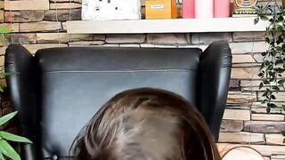 Brown-Haired Babe Masturbates in Front of Camera